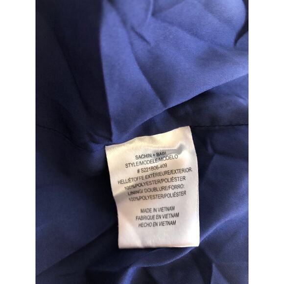 Sachin + Babi Chelsea Dress Crinkle One Shoulder Maxi Gown Deep Cobalt Blue 2 - Picture 6 of 7